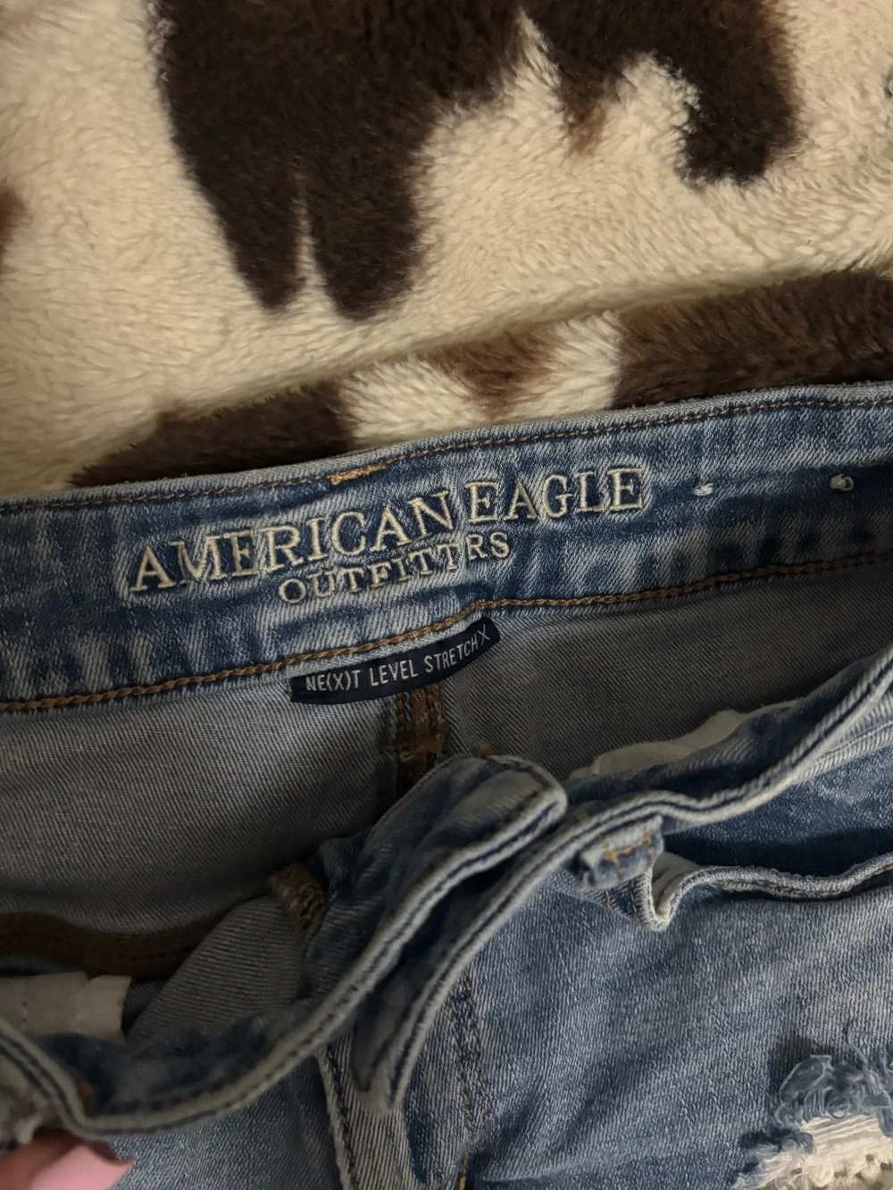 American Eagle Outfitters Light Blue Distressed Denim Cutoff Shorts
